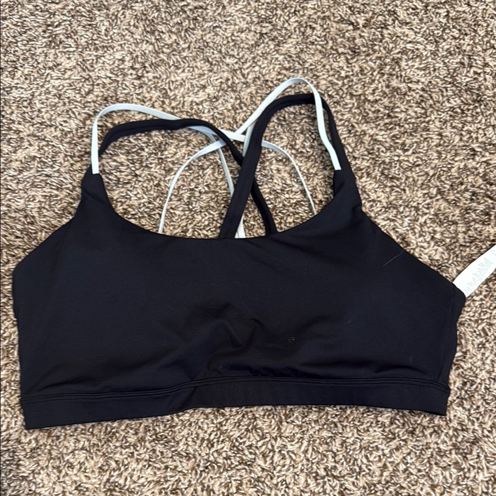 Black Strappy Women's Sports Bra